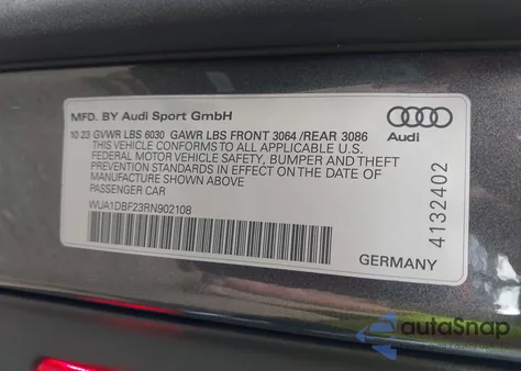 2024 Audi Rs 6 Avant Performance Tfsi Quattro Tiptronic из США, поврежденный, VIN WUA1DBF23RN902108